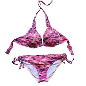 Vibrant Adjustable Multicolor Bikini Set Women’s M Push Up Swim Resortwear